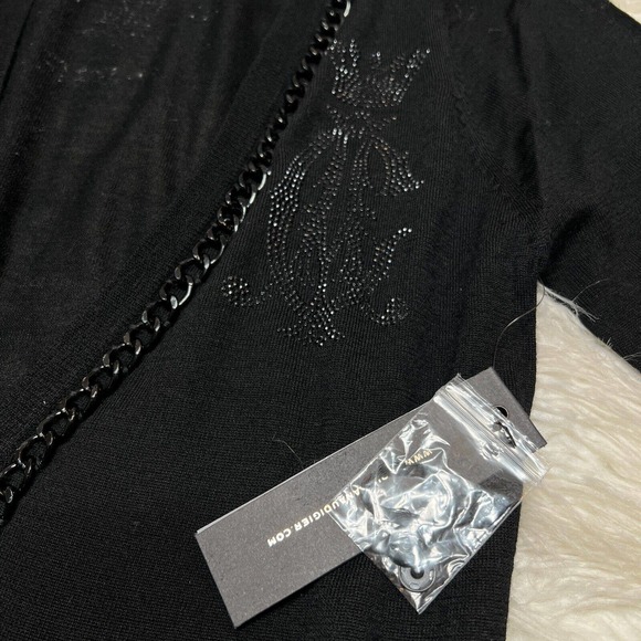 CHRISTIAN AUDIGIER LONG CHAIN MERINO WOOL CARDIGAN SWEATER - Picture 3 of 7